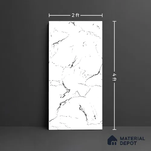 Marble Look Wall & Floor Tile TL 09036 | Glossy Finish 4 ft x 2 ft Vitrified Tile - 9 mm | Suitable For Kitchen, Bathroom, Bedroom & Office