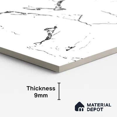 Marble Look Wall & Floor Tile TL 09036 | Glossy Finish 4 ft x 2 ft Vitrified Tile - 9 mm | Suitable For Kitchen, Bathroom, Bedroom & Office