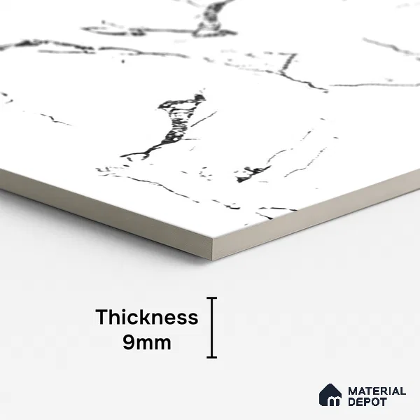 Marble Look Wall & Floor Tile TL 09036 | Glossy Finish 4 ft x 2 ft Vitrified Tile - 9 mm | Suitable For Kitchen, Bathroom, Bedroom & Office