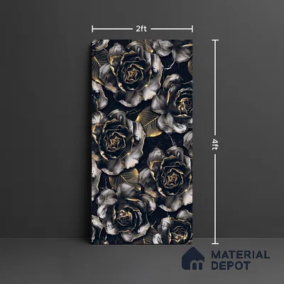 Floral Wall Tile TL 08973 | Glossy Finish 4 ft x 2 ft Vitrified Tile - 9 mm | Suitable For Kitchen, Bathroom, Bedroom & Office