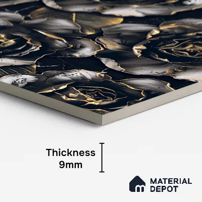 Floral Wall Tile TL 08973 | Glossy Finish 4 ft x 2 ft Vitrified Tile - 9 mm | Suitable For Kitchen, Bathroom, Bedroom & Office