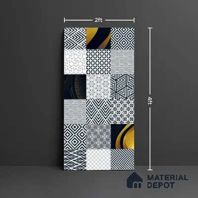 Moroccan Look Wall & Floor Tile TL 09006 | Glossy Finish 4 ft x 2 ft Vitrified Tile - 9 mm | Suitable For Kitchen, Bathroom, Bedroom & Office