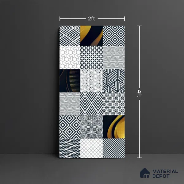 Moroccan Look Wall & Floor Tile TL 09006 | Glossy Finish 4 ft x 2 ft Vitrified Tile - 9 mm | Suitable For Kitchen, Bathroom, Bedroom & Office