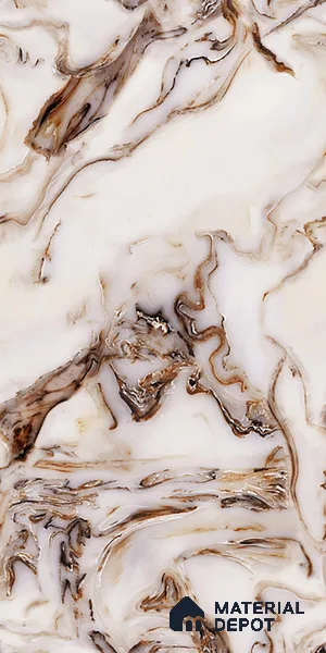 Marble Look Wall & Floor Tile TL 08941 | Glossy Finish 4 ft x 2 ft Vitrified Tile - 9 mm | Suitable For Kitchen, Bathroom, Bedroom & Office