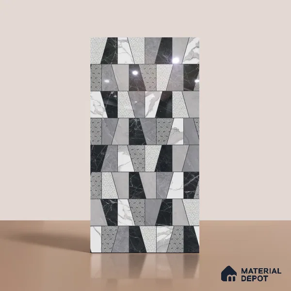 Highlighter Look Wall Tile TL 10567 | Glossy Finish 4 ft x 2 ft Vitrified Tile - 9 mm | Suitable For Bathroom, Accent/Feature Wall, Dining Area