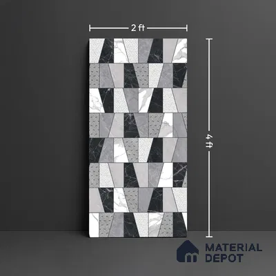 Highlighter Look Wall Tile TL 10567 | Glossy Finish 4 ft x 2 ft Vitrified Tile - 9 mm | Suitable For Bathroom, Accent/Feature Wall, Dining Area