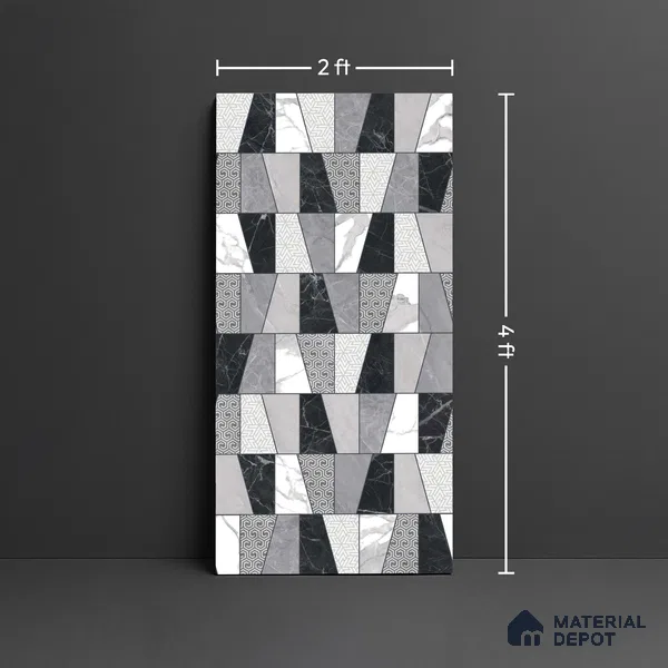 Highlighter Look Wall Tile TL 10567 | Glossy Finish 4 ft x 2 ft Vitrified Tile - 9 mm | Suitable For Bathroom, Accent/Feature Wall, Dining Area