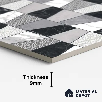 Highlighter Look Wall Tile TL 10567 | Glossy Finish 4 ft x 2 ft Vitrified Tile - 9 mm | Suitable For Bathroom, Accent/Feature Wall, Dining Area