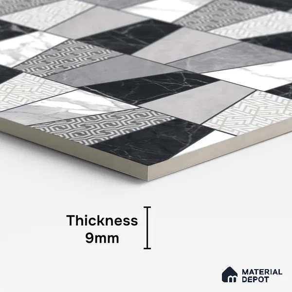 Highlighter Look Wall Tile TL 10567 | Glossy Finish 4 ft x 2 ft Vitrified Tile - 9 mm | Suitable For Bathroom, Accent/Feature Wall, Dining Area