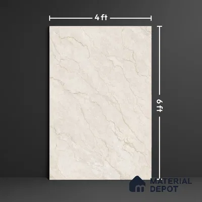 Budget Friendly Large Format Marble Floor Tile TL 09440 Anila Crema Glossy Finish Vitrified Tile - 15 mm | Suitable for Living Room, Bedroom, Office | Adhesive and Spacers Must be Used During Installation
