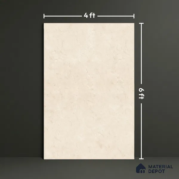 Marble Look Floor & Wall Tile TL 09439 | Glossy Finish 6 ft x 4 ft Vitrified Tile - 15 mm | Suitable For Kitchen, Bathroom, Bedroom & Office | Adhesive and Spacers Must be Used During Installation