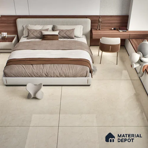 Marble Look Floor & Wall Tile TL 09439 | Glossy Finish 6 ft x 4 ft Vitrified Tile - 15 mm | Suitable For Kitchen, Bathroom, Bedroom & Office | Adhesive and Spacers Must be Used During Installation