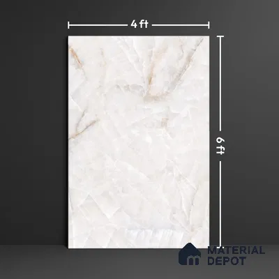 Budget Friendly Large Format Marble Floor & Wall Tile TL 09438 B Birch Onyx Glossy Finish Vitrified Tile - 9 mm | Suitable for Living Room, Bedroom, Office | Adhesive and Spacers Must be Used During Installation