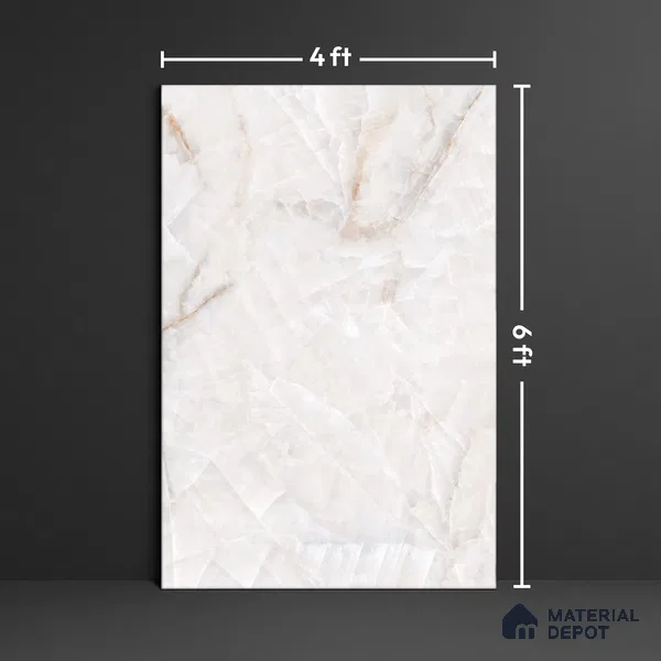 Budget Friendly Large Format Marble Floor & Wall Tile TL 09438 B Birch Onyx Glossy Finish Vitrified Tile - 9 mm | Suitable for Living Room, Bedroom, Office | Adhesive and Spacers Must be Used During Installation