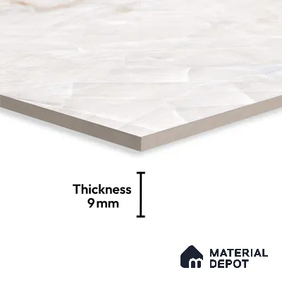 Budget Friendly Large Format Marble Floor & Wall Tile TL 09438 B Birch Onyx Glossy Finish Vitrified Tile - 9 mm | Suitable for Living Room, Bedroom, Office | Adhesive and Spacers Must be Used During Installation