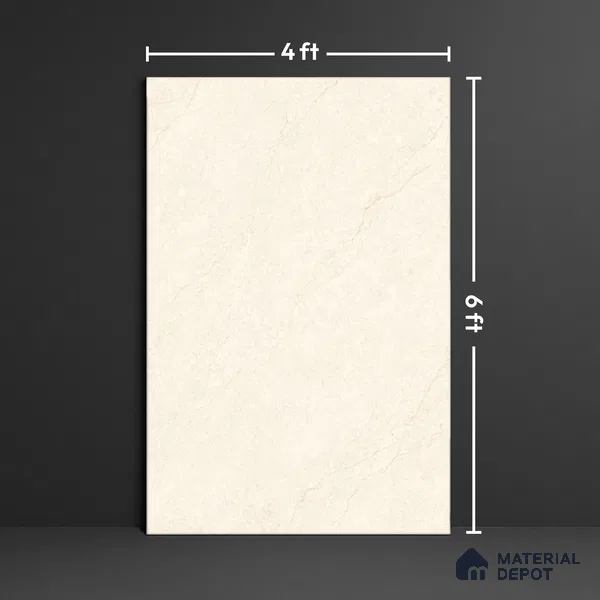 Large Format Marble Floor Tile TL 09447 Praga Crema Glossy Finish Vitrified Tile - 15 mm | Suitable for Living Room, Bedroom, Office | Adhesive and Spacers Must be Used During Installation
