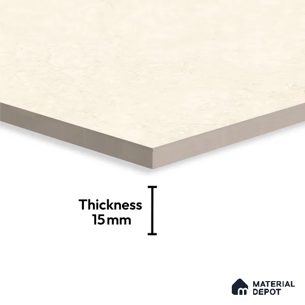 Large Format Marble Floor Tile TL 09447 Praga Crema Glossy Finish Vitrified Tile - 15 mm | Suitable for Living Room, Bedroom, Office | Adhesive and Spacers Must be Used During Installation
