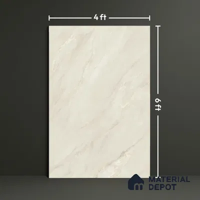 Large Format Marble Floor Tile TL 09443 Iceland Crema Glossy Finish Vitrified Tile - 15 mm | Suitable for Living Room, Bedroom, Office | Adhesive and Spacers Must be Used During Installation