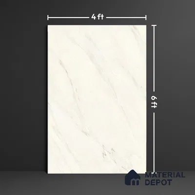 Large Format Marble Floor Tile TL 09442 Carrara Mint Glossy Finish Vitrified Tile - 15 mm | Suitable for Living Room, Bedroom, Office | Adhesive and Spacers Must be Used During Installation