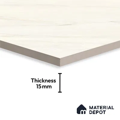 Large Format Marble Floor Tile TL 09442 Carrara Mint Glossy Finish Vitrified Tile - 15 mm | Suitable for Living Room, Bedroom, Office | Adhesive and Spacers Must be Used During Installation