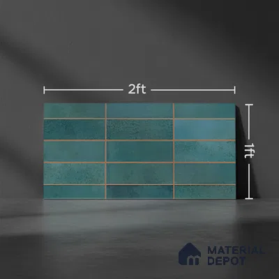 Faux Subway Wall Tile TL 09789 C Luxuria Ocean 2 ft x 1 ft Glossy Finish Ceramic Tile - 9 mm | Suitable For Kitchen Backsplash, Bathroom & Basin Accent