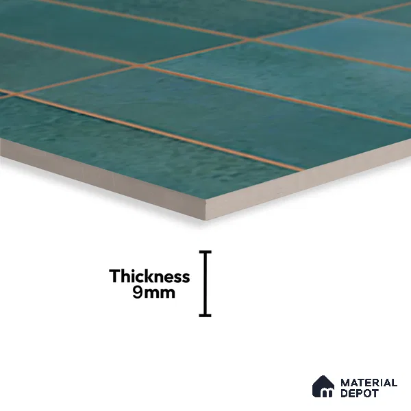 Faux Subway Wall Tile TL 09789 C Luxuria Ocean 2 ft x 1 ft Glossy Finish Ceramic Tile - 9 mm | Suitable For Kitchen Backsplash, Bathroom & Basin Accent