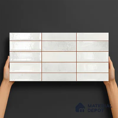 Faux Subway Look Luxuria White R1 TL 09789 E 2 ft x 1 ft Glossy Finish Ceramic Wall Tile - 9 mm