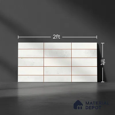 Faux Subway Look Luxuria White R1 TL 09789 E 2 ft x 1 ft Glossy Finish Ceramic Wall Tile - 9 mm