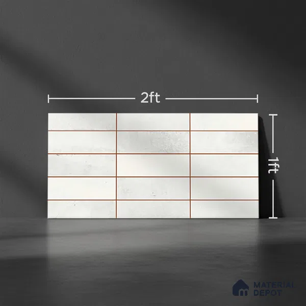 Faux Subway Look Luxuria White R1 TL 09789 E 2 ft x 1 ft Glossy Finish Ceramic Wall Tile - 9 mm