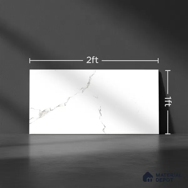 Marble Look Wall Tile 21555 L TL 09793 2 ft x 1 ft Glossy Finish Ceramic Tile - 9 mm
