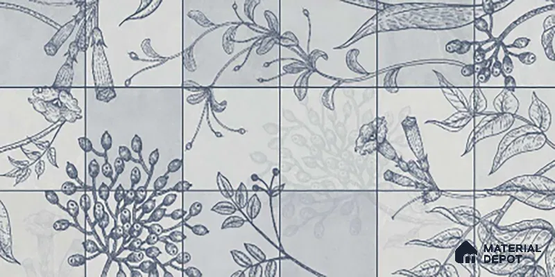 Floral Wall Tile TL 09795 C 2 ft x 1 ft Glossy Finish Ceramic Wall Tile - 9 mm | Please Expect a Slight Variation of Pattern