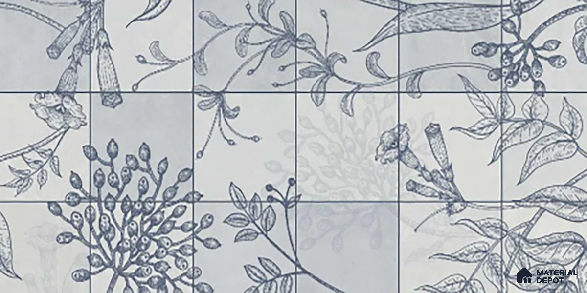 Floral Wall Tile TL 09795 C 2 ft x 1 ft Glossy Finish Ceramic Wall Tile - 9 mm | Please Expect a Slight Variation of Pattern