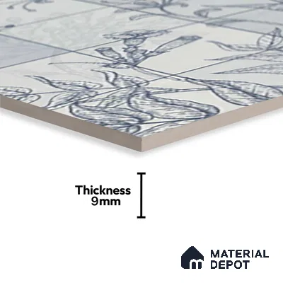 Floral Wall Tile TL 09795 C 2 ft x 1 ft Glossy Finish Ceramic Wall Tile - 9 mm | Please Expect a Slight Variation of Pattern