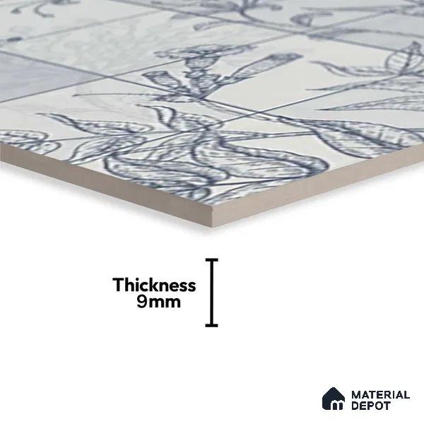 Floral Wall Tile TL 09795 C 2 ft x 1 ft Glossy Finish Ceramic Wall Tile - 9 mm | Please Expect a Slight Variation of Pattern