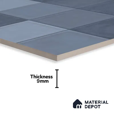Faux Subway Wall Tile TL 09795 D Denim Grid 2 ft x 1 ft Glossy Finish Ceramic Tile - 9 mm | Suitable For Kitchen Backsplash, Bathroom & Basin Accent