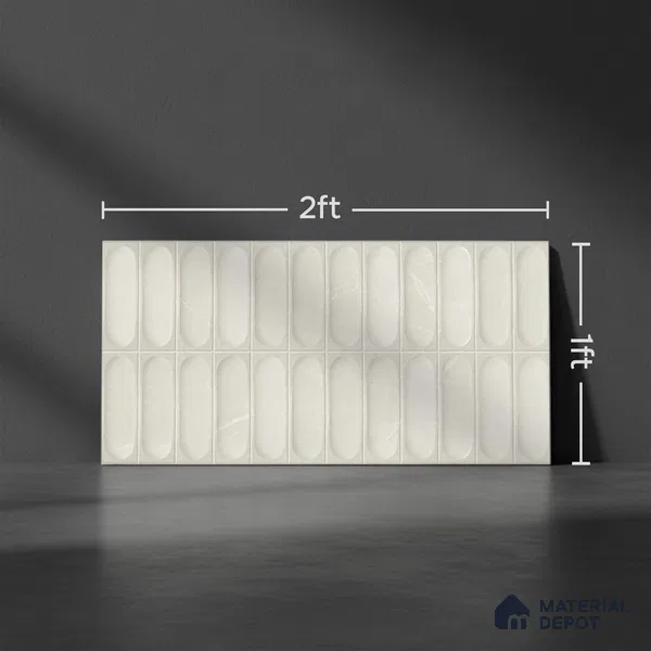 Faux Subway Look 22250 HL 2 TL 09796 C 2 ft x 1 ft Glossy Finish Ceramic Wall Tile - 9 mm