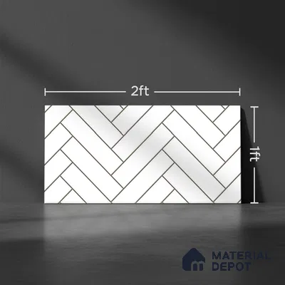 Faux Subway Look 22102 HL 1 TL 09794 2 ft x 1 ft Glossy Finish Ceramic Wall Tile - 9 mm