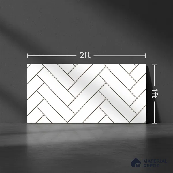 Faux Subway Look 22102 HL 1 TL 09794 2 ft x 1 ft Glossy Finish Ceramic Wall Tile - 9 mm