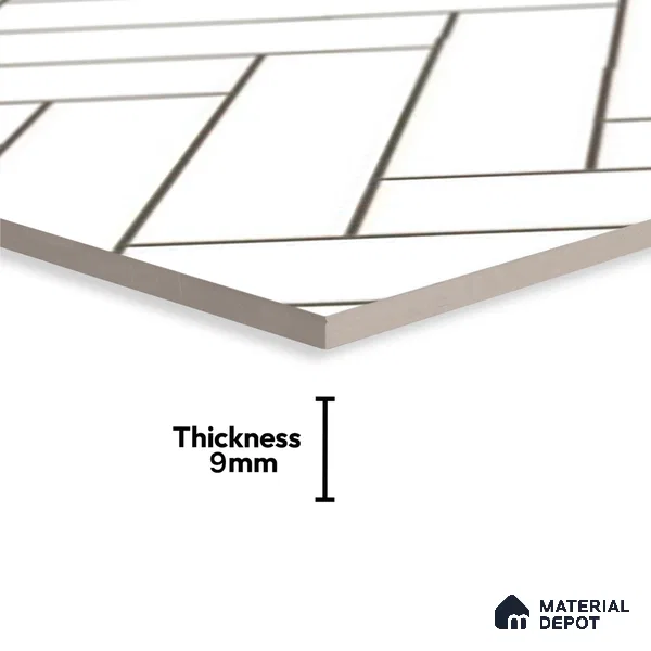 Faux Subway Look 22102 HL 1 TL 09794 2 ft x 1 ft Glossy Finish Ceramic Wall Tile - 9 mm