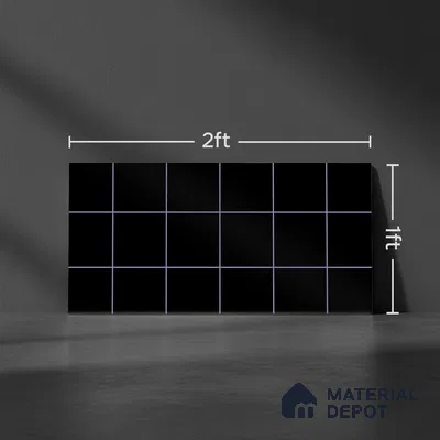 Faux Subway Wall Tile TL 09788 B Luxe Black (Luster) 2 ft x 1 ft Glossy Finish Ceramic Wall Tile - 9 mm | Suitable For Bathroom, Kitchen Backsplash | Please Expect a Slight Variation of Pattern
