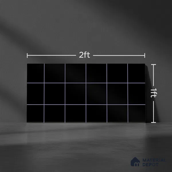 Faux Subway Wall Tile TL 09788 B Luxe Black (Luster) 2 ft x 1 ft Glossy Finish Ceramic Wall Tile - 9 mm | Suitable For Bathroom, Kitchen Backsplash | Please Expect a Slight Variation of Pattern