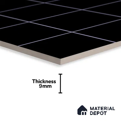 Faux Subway Wall Tile TL 09788 B Luxe Black (Luster) 2 ft x 1 ft Glossy Finish Ceramic Wall Tile - 9 mm | Suitable For Bathroom, Kitchen Backsplash | Please Expect a Slight Variation of Pattern