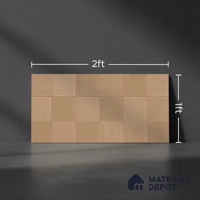Faux Subway Wall Tile TL 09788 C Luxe Brown 2 ft x 1 ft Glossy Finish Ceramic Wall Tile - 9 mm | Suitable For Bathroom, Kitchen Backsplash | Please Expect a Slight Variation of Pattern