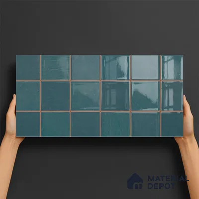 Faux Subway Wall Tile TL 09788 D Luxe Ocean 2 ft x 1 ft Glossy Finish Ceramic Wall Tile - 9 mm | Suitable For Bathroom, Kitchen Backsplash | Please Expect a Slight Variation of Pattern
