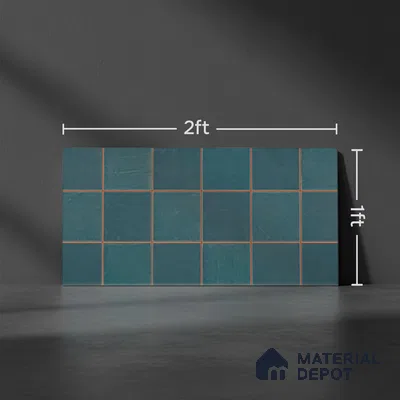 Faux Subway Wall Tile TL 09788 D Luxe Ocean 2 ft x 1 ft Glossy Finish Ceramic Wall Tile - 9 mm | Suitable For Bathroom, Kitchen Backsplash | Please Expect a Slight Variation of Pattern