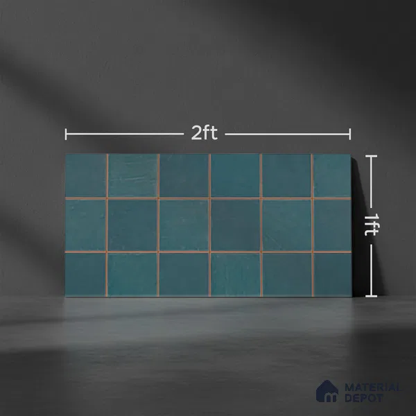 Faux Subway Wall Tile TL 09788 D Luxe Ocean 2 ft x 1 ft Glossy Finish Ceramic Wall Tile - 9 mm | Suitable For Bathroom, Kitchen Backsplash | Please Expect a Slight Variation of Pattern