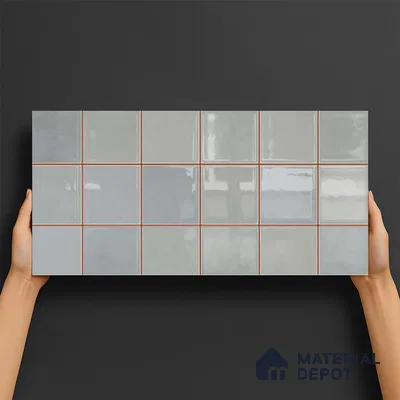 Faux Subway Wall Tile TL 09788 E Luxe Sky 2 ft x 1 ft Glossy Finish Ceramic Wall Tile - 9 mm | Suitable For Bathroom, Kitchen Backsplash | Please Expect a Slight Variation of Pattern