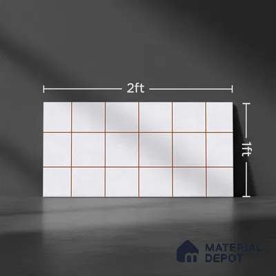 Faux Subway Wall Tile TL 09788 F Luxe White 2 ft x 1 ft Glossy Finish Ceramic Wall Tile - 9 mm | Suitable For Bathroom, Kitchen Backsplash | Please Expect a Slight Variation of Pattern