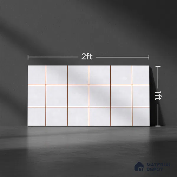 Faux Subway Wall Tile TL 09788 F Luxe White 2 ft x 1 ft Glossy Finish Ceramic Wall Tile - 9 mm | Suitable For Bathroom, Kitchen Backsplash | Please Expect a Slight Variation of Pattern