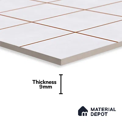 Faux Subway Wall Tile TL 09788 F Luxe White 2 ft x 1 ft Glossy Finish Ceramic Wall Tile - 9 mm | Suitable For Bathroom, Kitchen Backsplash | Please Expect a Slight Variation of Pattern